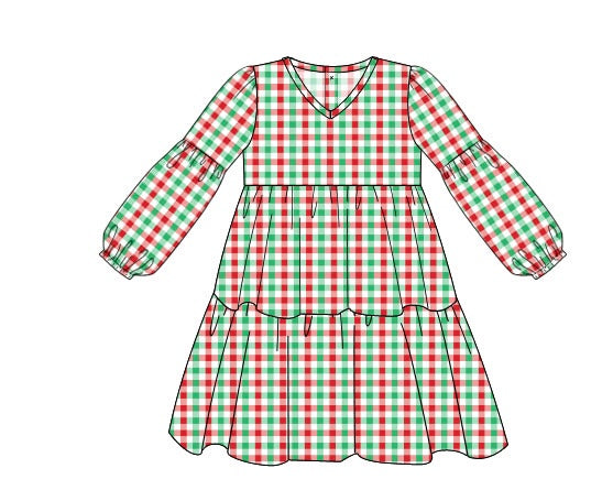Red gingham mom dress