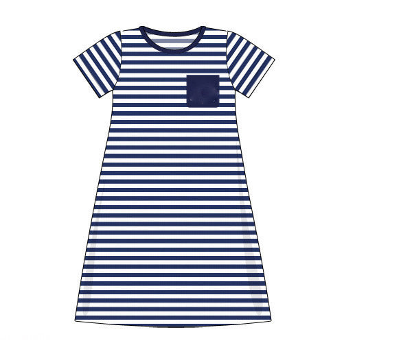Navy and white mom dress