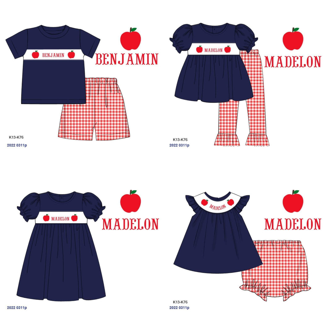 Apple Personalized Smocked Collection PO53 - ETA late June