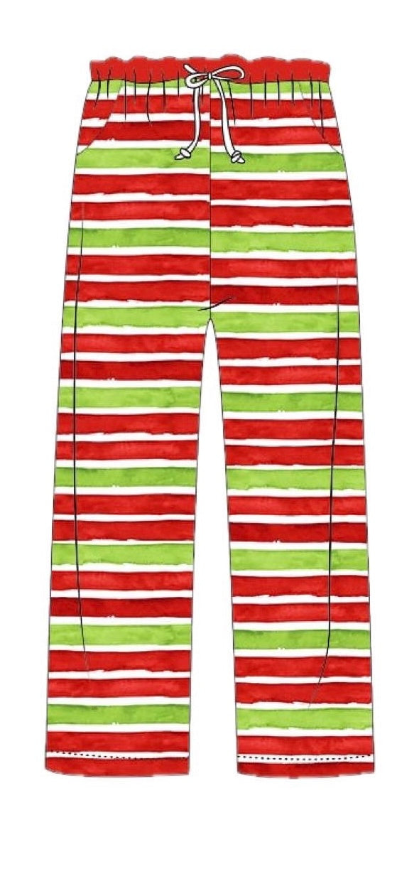 Green/red adult bamboo pajamas
