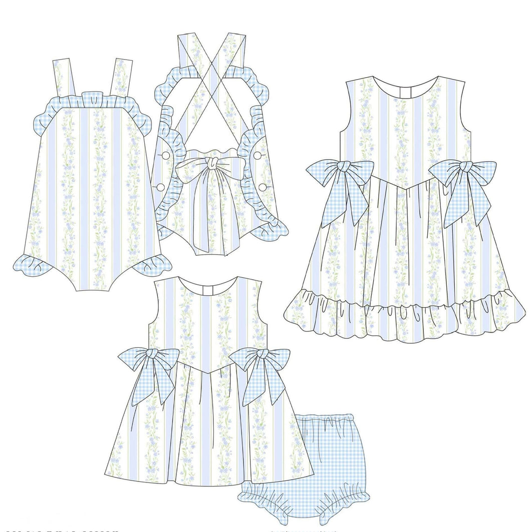 Blue floral sun suit