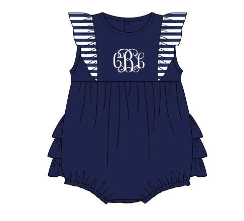 Navy and white girl bubble