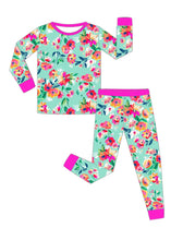 Load image into Gallery viewer, Floral Pink bamboo 2 piece set
