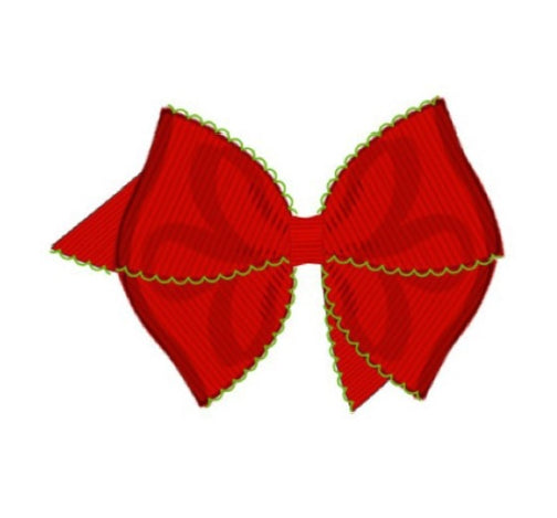 Bed bow with lime green trim