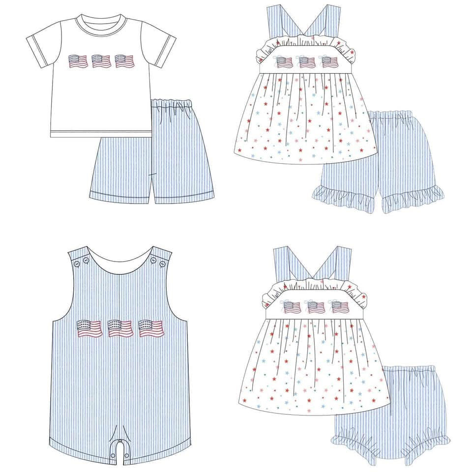 Boy flag romper