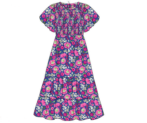 Purple floral mom dress