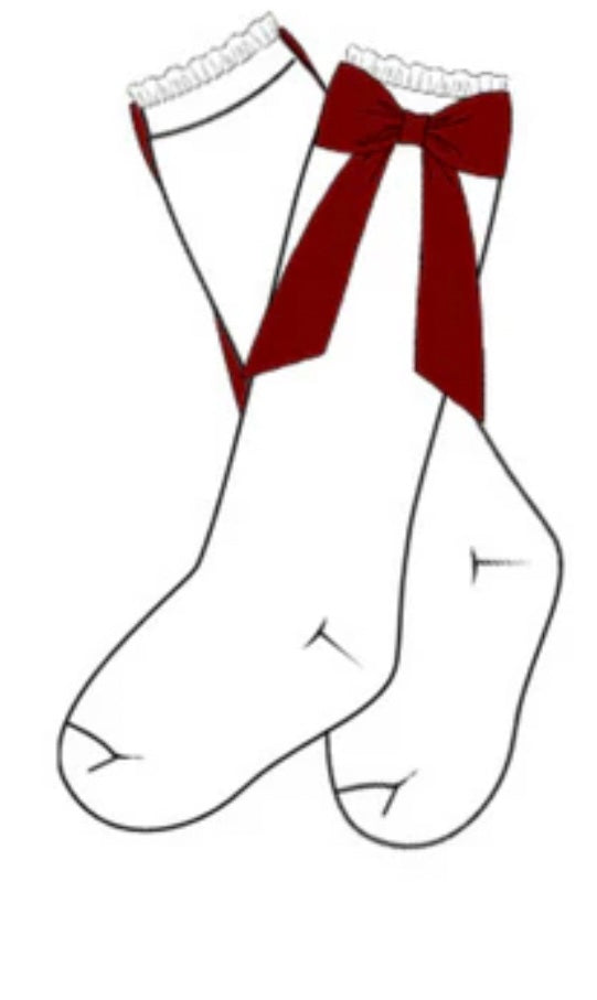 Red Velvet Bow socks