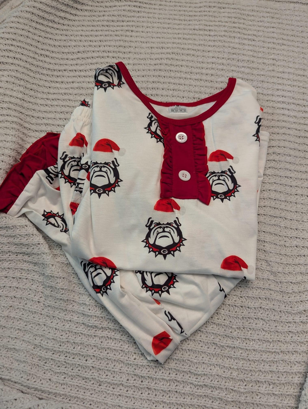 UGA Christmas 2 piece girl pajamas set