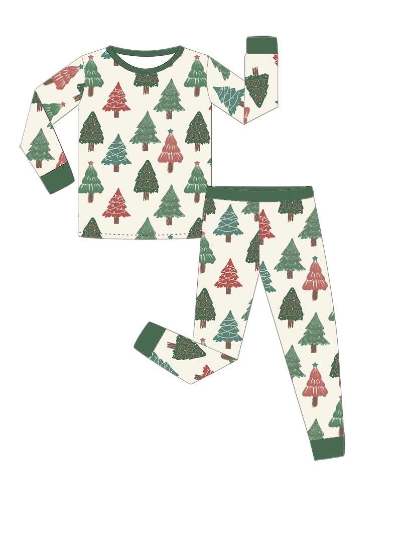 Christmas tree boy 2 piece bamboo pajamas