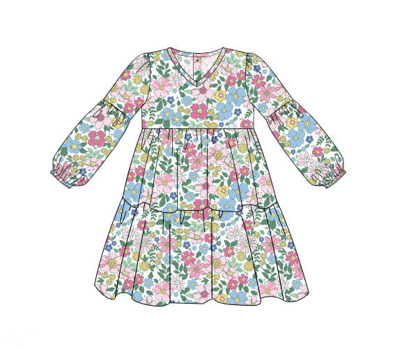 Blue floral mom dress