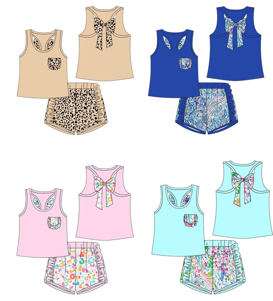 Bow shirt set pink
