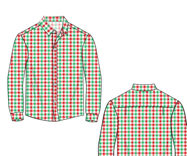 Red gingham dad polo