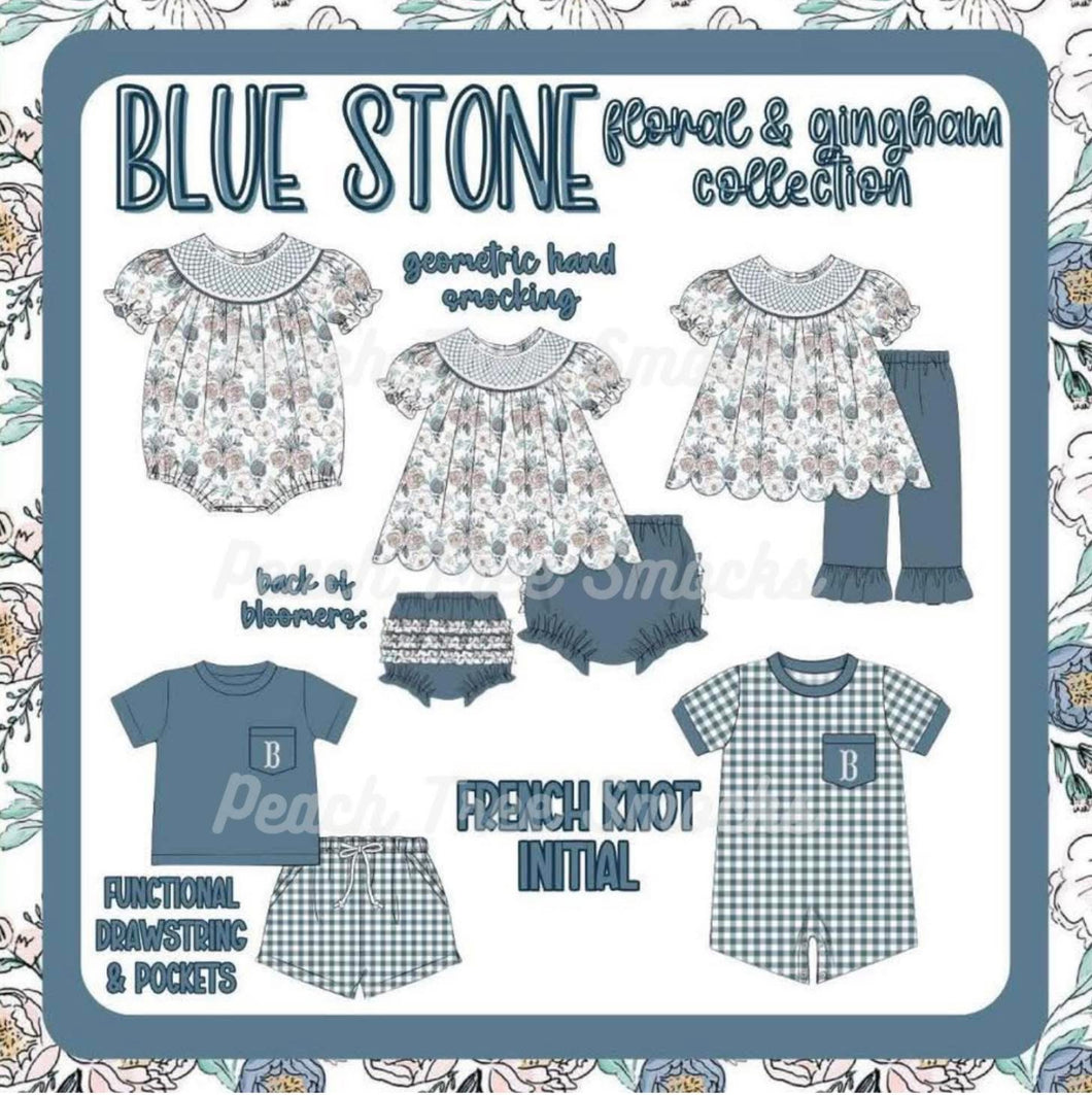 Blue stone boy romper