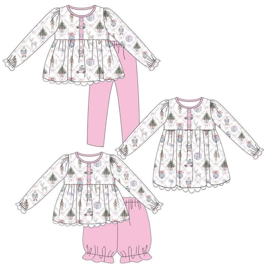 Pink nutcracker/Christmas pant set