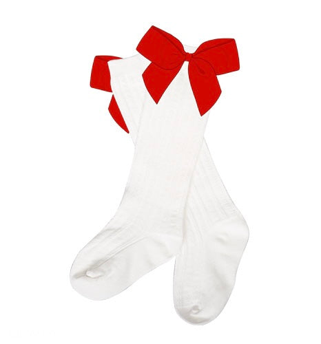 Red bow socks