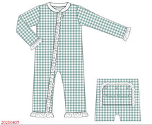 Load image into Gallery viewer, Green Zippie Pajamas
