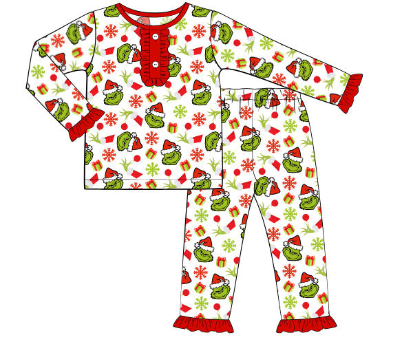 Grinch girl 2 piece pjs