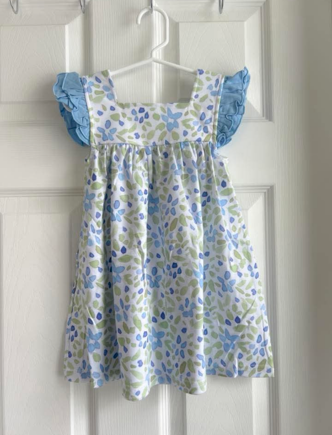 Blue and green floral dress