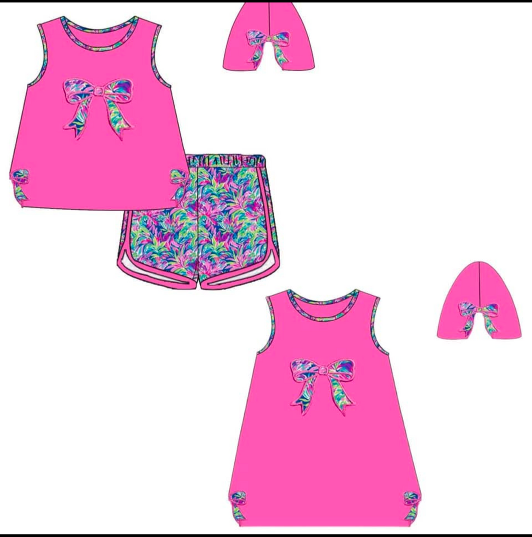 Bow floral short set