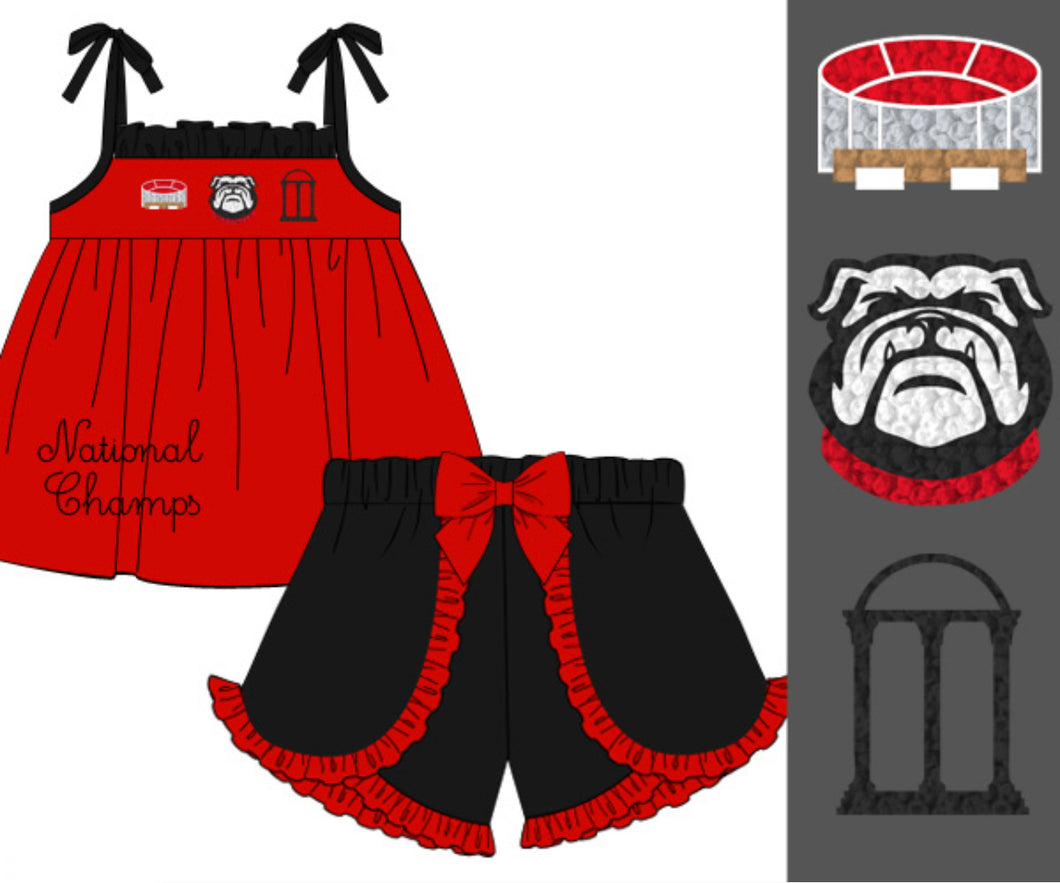 National Champs Girl Short Set